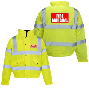 Fire marshal Hi Vis Bomber yellow